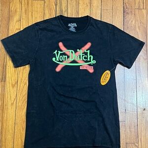 Von Dutch Vintage Wash No Fear Skull T-Shirt Size M